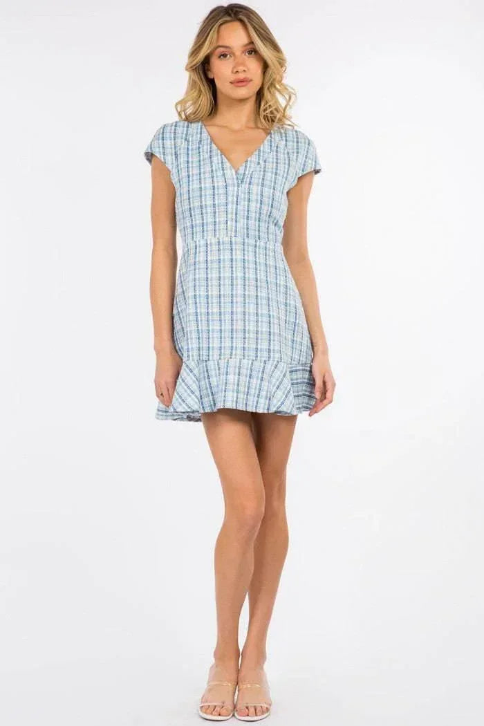 The Megan Tweed Flounce Hem Dress