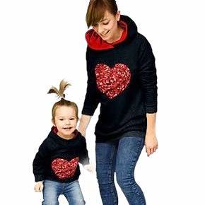 MATCHING MOMMY & ME SEQUIN HEART HOODIE