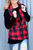 WOMEN'S QUILTED TARTAN ZIPPER LUMBERJACK PRINT VEST