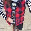 WOMEN'S QUILTED TARTAN ZIPPER LUMBERJACK PRINT VEST