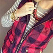 WOMEN'S QUILTED TARTAN ZIPPER LUMBERJACK PRINT VEST