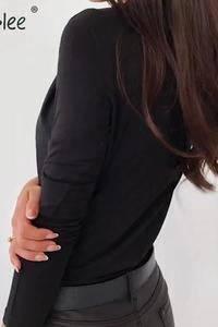 Women's V neck Seasonless Faux Wrap Top blouse