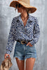 Women's Long Sleeve Button Up Print Blouse - Cape Cod Fashionista