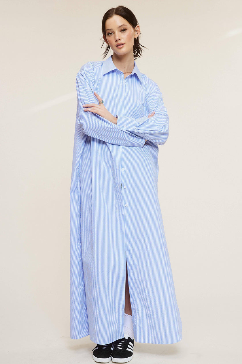 Lui Boho Button-Down Maxi Cover-Up Dress