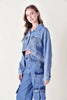 Lana High-Low Women's Crop Light Washed Denim Jacket