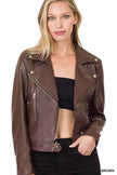 VEGAN Leather Moto Biker Jacket