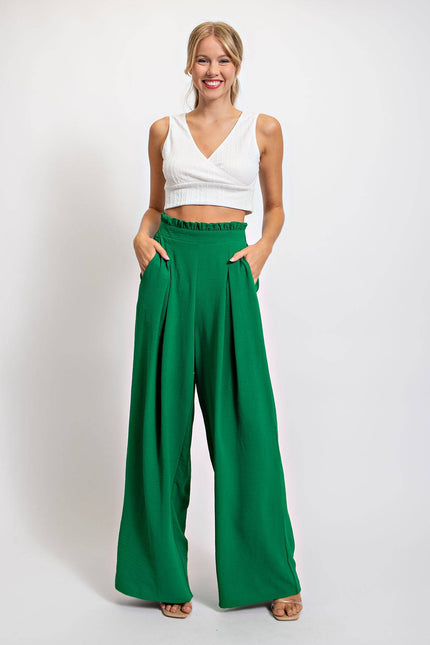 Kelly Green High Waist Palazzo Pants