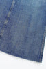 Edgy Elegance: Women's Distressed Denim Maxi Pencil Skirt