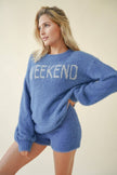 Fuzzy WEEKEND Crew-neck knit Pullover