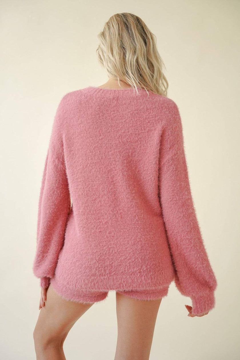 Fuzzy WEEKEND Crew-neck knit Pullover