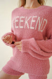 Fuzzy WEEKEND Crew-neck knit Pullover