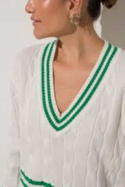 VICTORIA V-Neck 100% Cotton Cable Knit Leisure Ribbed Sweater