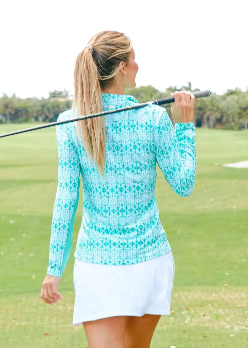 CABANA LIFE Sunshine Shores Sport Zip Polo