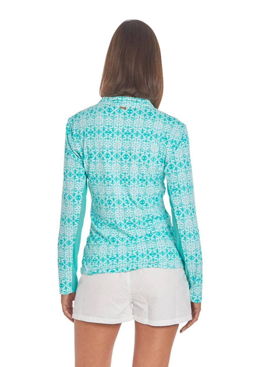 CABANA LIFE Sunshine Shores Sport Zip Polo