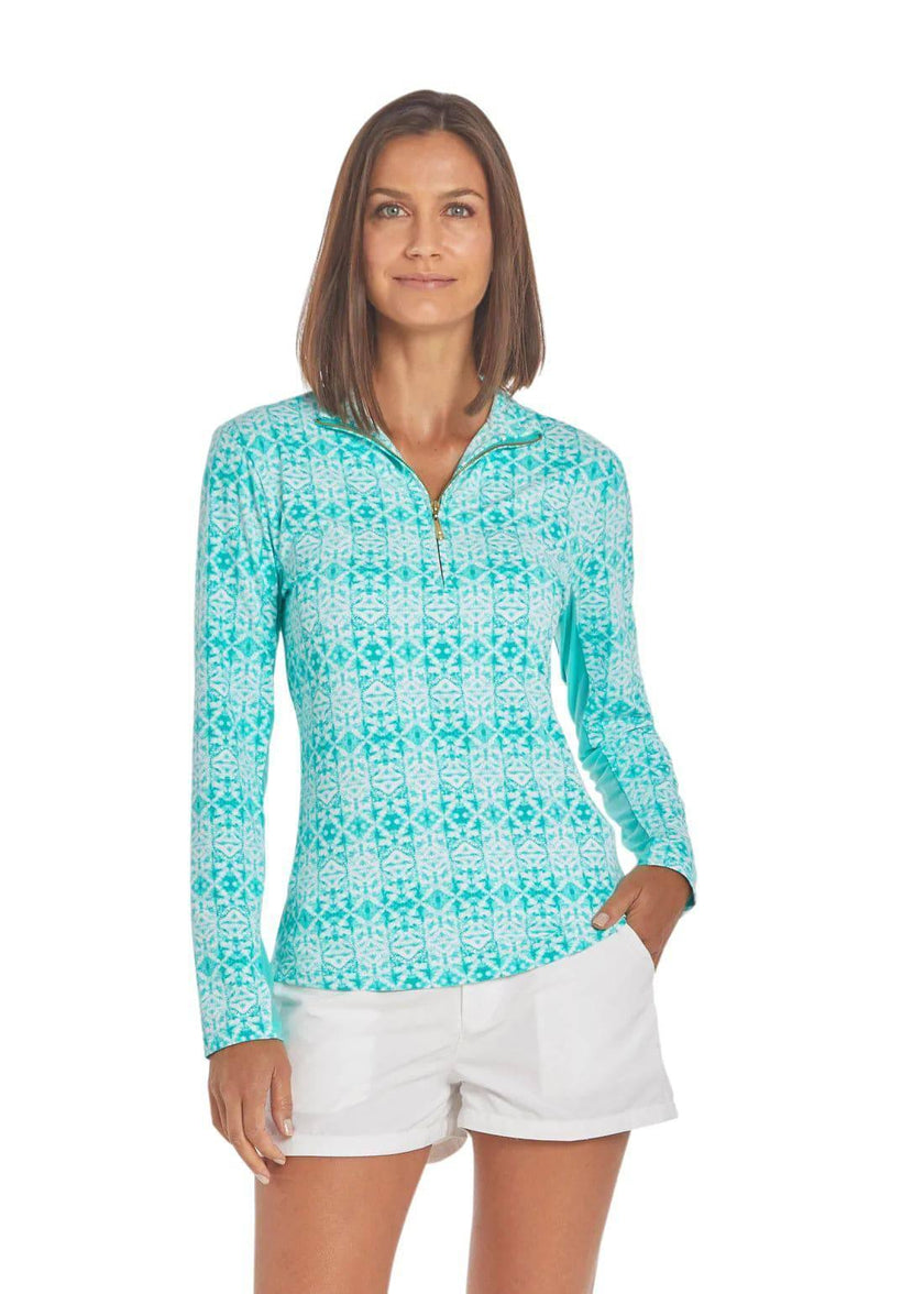 CABANA LIFE Sunshine Shores Sport Zip Polo