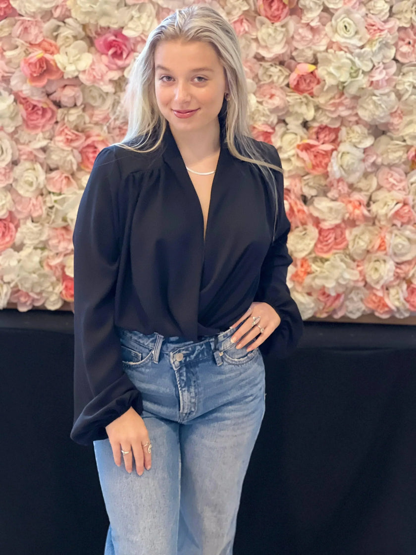 The Chantel Chiffon SNAP BOTTTOM BODYSUIT