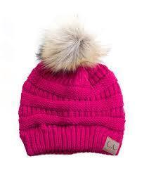 CC POM POM KNIT BEANIE HAT