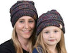 CC  MATCHING KNIT RIBBED SLOUCHY HATS