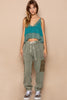 POL Distressed Cargo Denim Jogger with Crochet Pockets - Cape Cod Fashionista