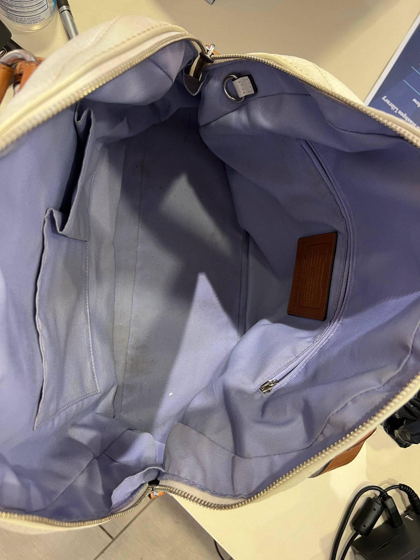 Coach White Leather Bag