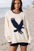 Women’s Cotton Eagle Crew Neck Sweater – Coastal Knit