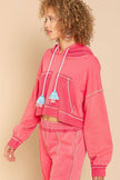 
women coral french terry jogger set casual lounge style