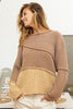 BiBi Texture Detail Contrast Drop Shoulder Sweater - Cape Cod Fashionista