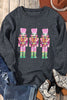 Sequin Nutcracker Round Neck Long Sleeve Sweatshirt - Cape Cod Fashionista