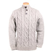 Men’s Fisherman Cable Knit Wool Sweater – Cotton Lined, Handmade in Nepal