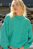 POL Mock Neck Cable Knit Sweater - Cape Cod Fashionista