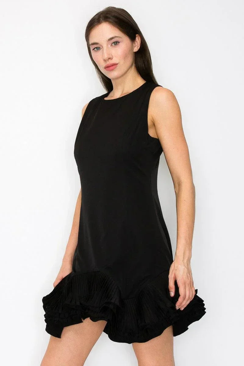 Ina Flutter Ruffle Hemline Sleeveless Mini Dress