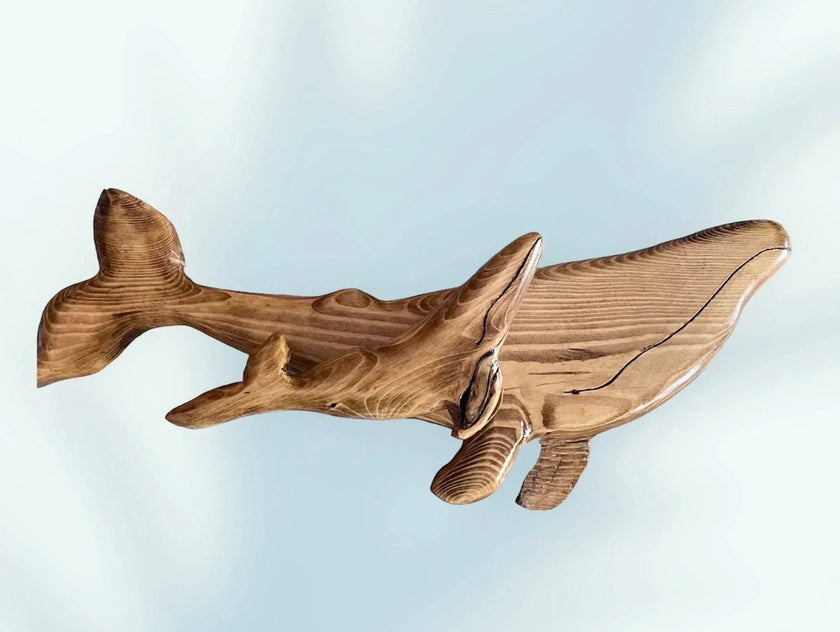 Mommy & Me: Hand Crafted ON Cape Cod - 3D Large Mosaic Whale Sculpture Gift