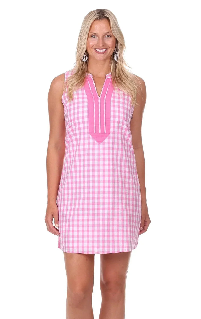 DUFFIELD LANE - Barbie Pink Country Club Gingham Womens Grand Dress