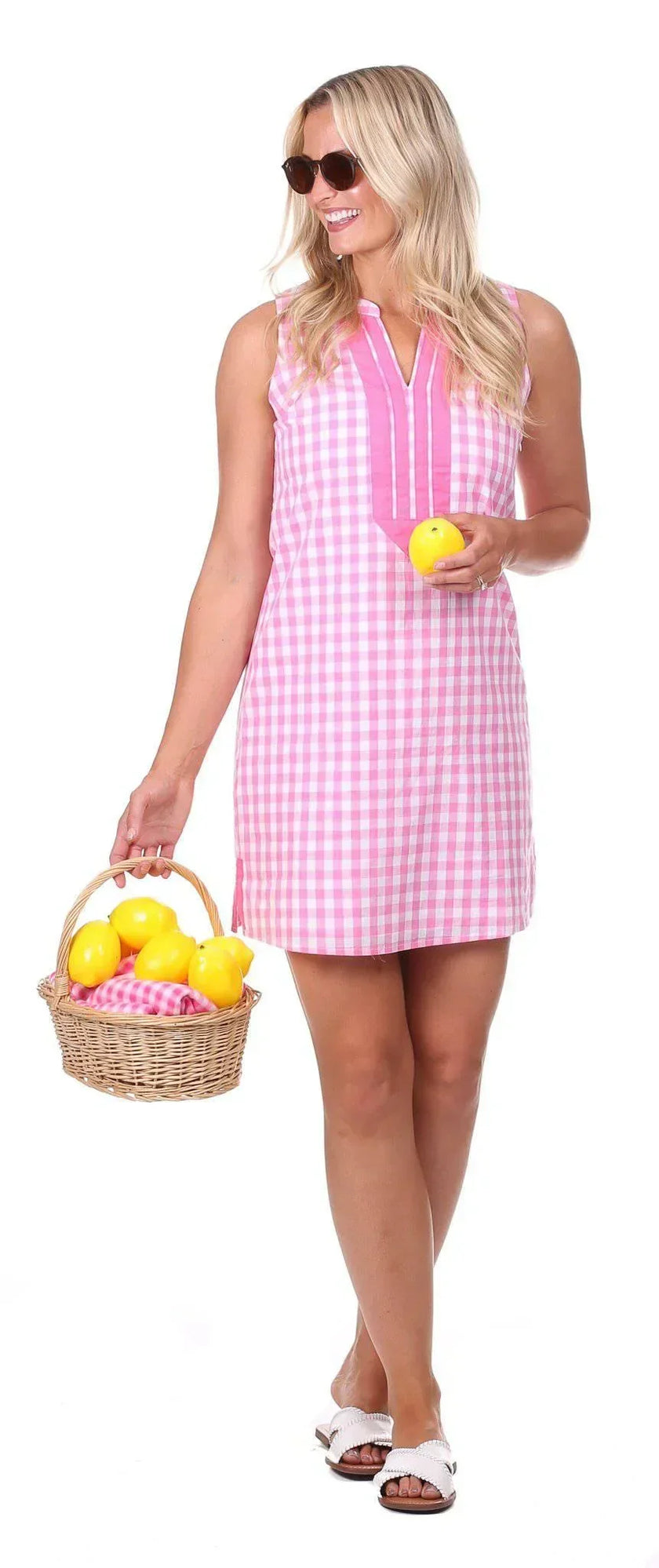 DUFFIELD LANE - Barbie Pink Country Club Gingham Womens Grand Dress