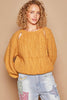 POL Cable Knit Cutout Long Sleeve Sweater - Cape Cod Fashionista