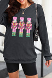 Sequin Nutcracker Round Neck Long Sleeve Sweatshirt - Cape Cod Fashionista