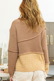 BiBi Texture Detail Contrast Drop Shoulder Sweater - Cape Cod Fashionista