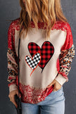 Heart Leopard Round Neck Sweatshirt - Cape Cod Fashionista