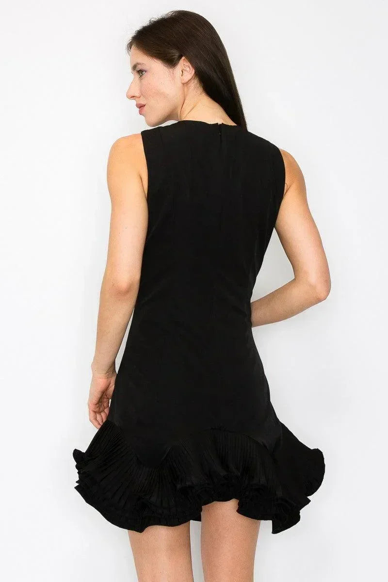 Ina Flutter Ruffle Hemline Sleeveless Mini Dress