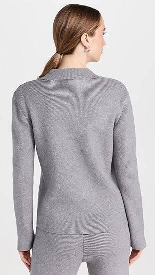 ENGLISH FACTORY Aspen Ivory Polo Collar Knit Cashmere Feel Knit Pant Set