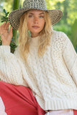 POL Mock Neck Cable Knit Sweater - Cape Cod Fashionista