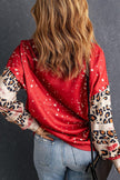 Heart Leopard Round Neck Sweatshirt - Cape Cod Fashionista