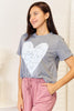 Simply Love Heart Graphic Cuffed Short Sleeve T-Shirt - Cape Cod Fashionista