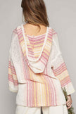 POL Striped Hooded Long Sleeve Sweater - Cape Cod Fashionista