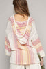 POL Striped Hooded Long Sleeve Sweater - Cape Cod Fashionista