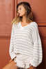 BiBi Stripe V-Neck Knit Top - Cape Cod Fashionista