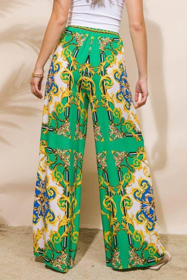 WOMENS PALAZZO TASSEL DRAW STRING PANTS