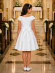 girls first communion dress short length formal style