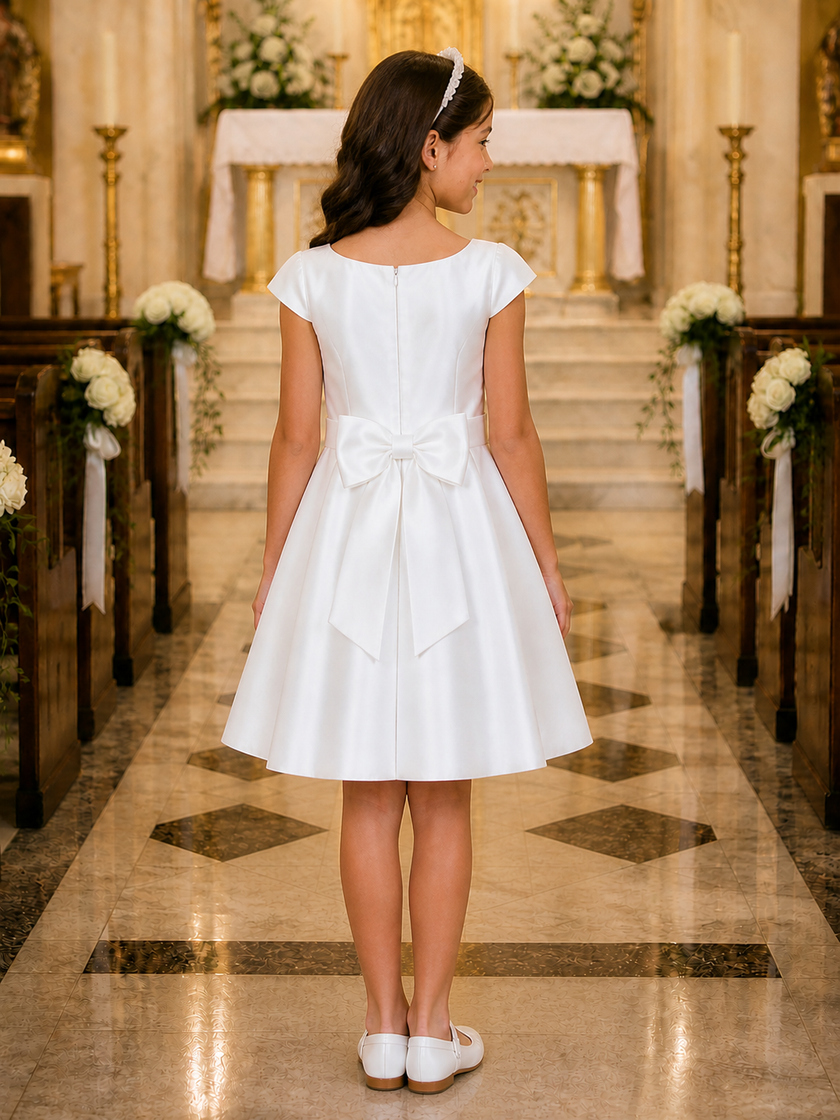 girls first communion dress short length formal style