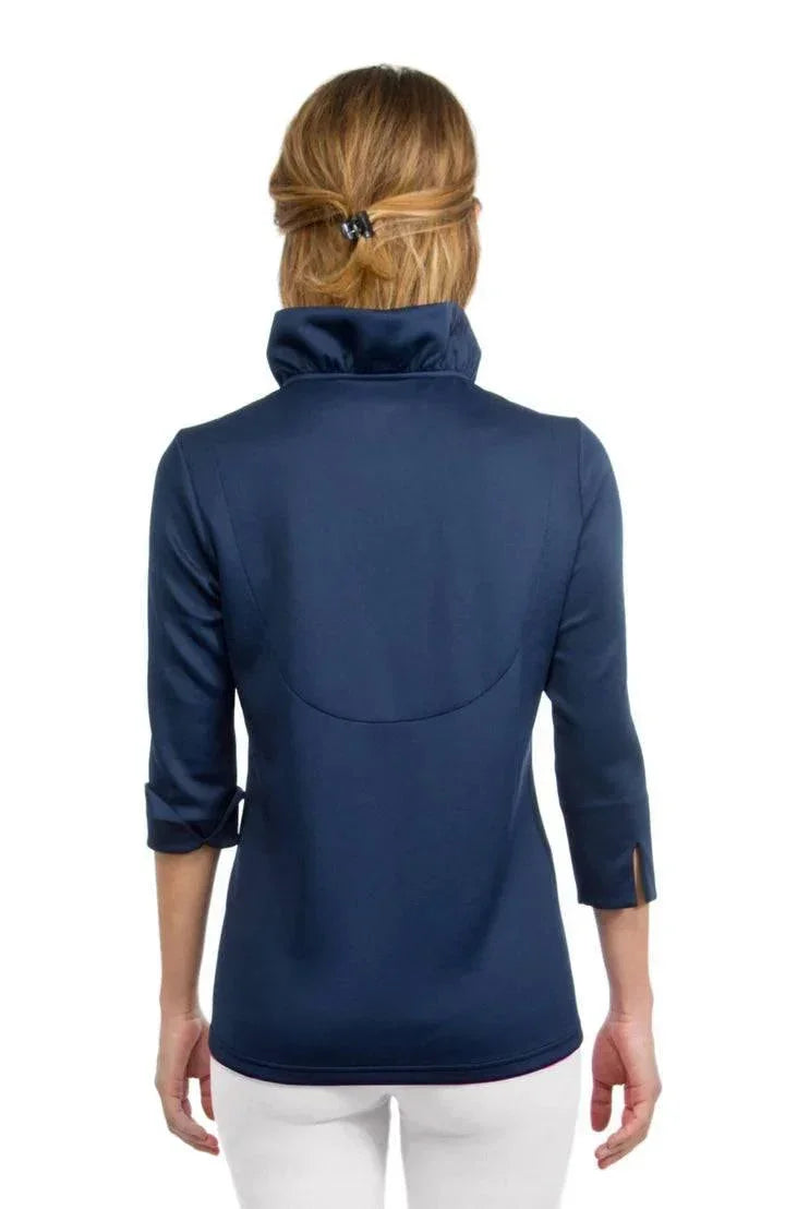 Gretchen Scott Ruff Neck Solid Jersey Top